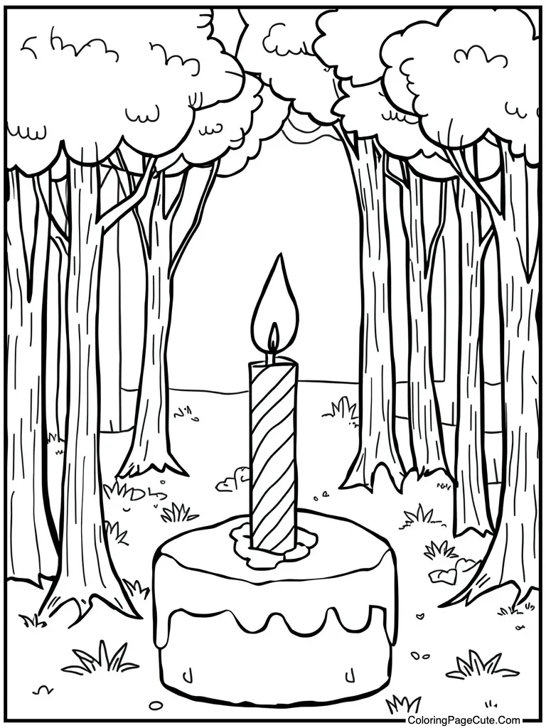 Number one candle lit