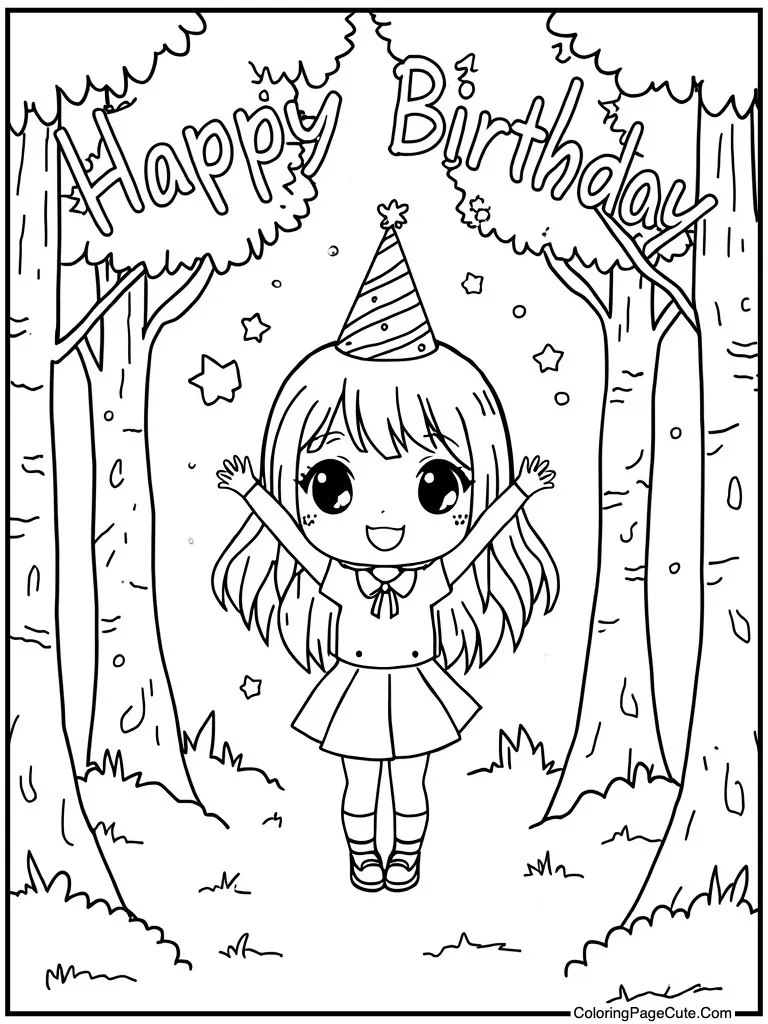 Chibi girl celebrating fun