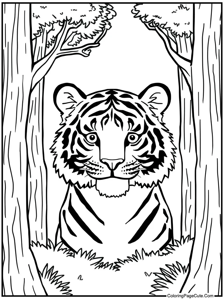 Face painting tiger stripes