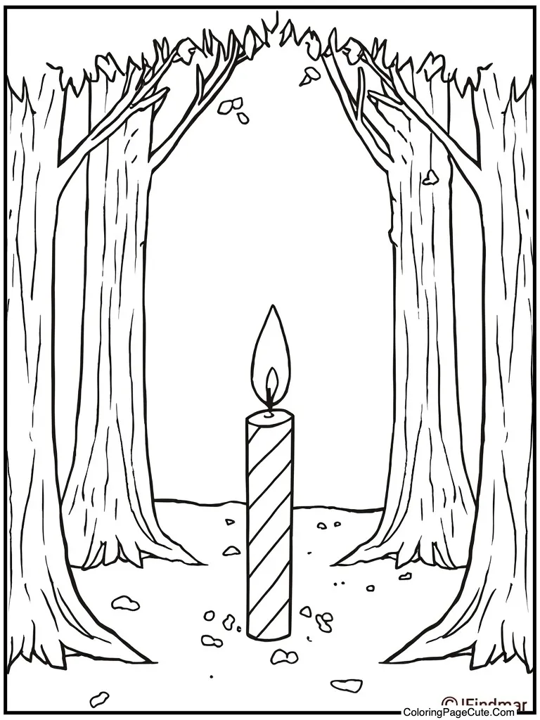 Candle flame flickering light