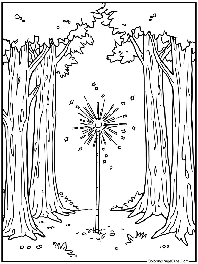 Sparkler burning bright fire