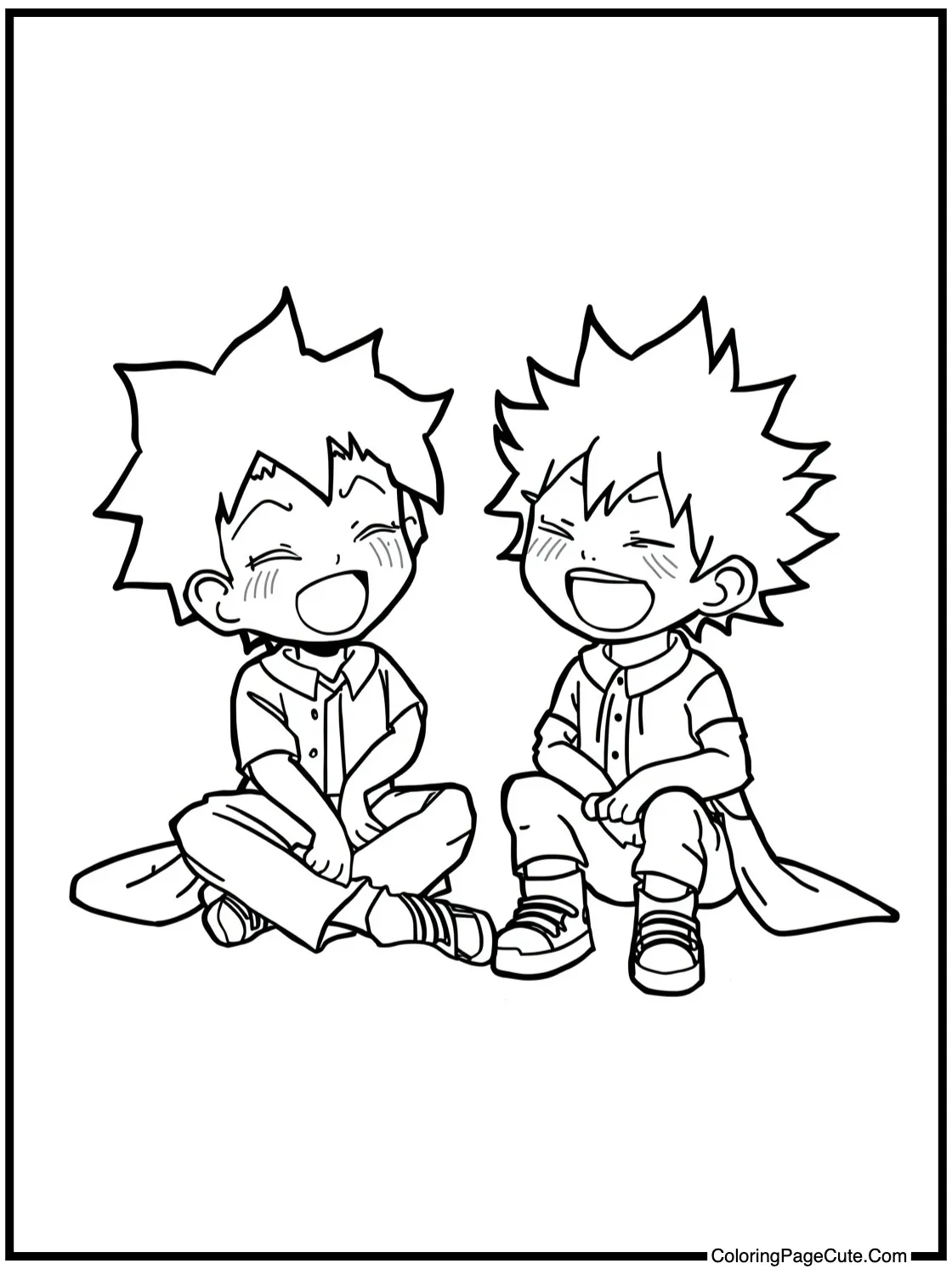 Gon and Killua laughing