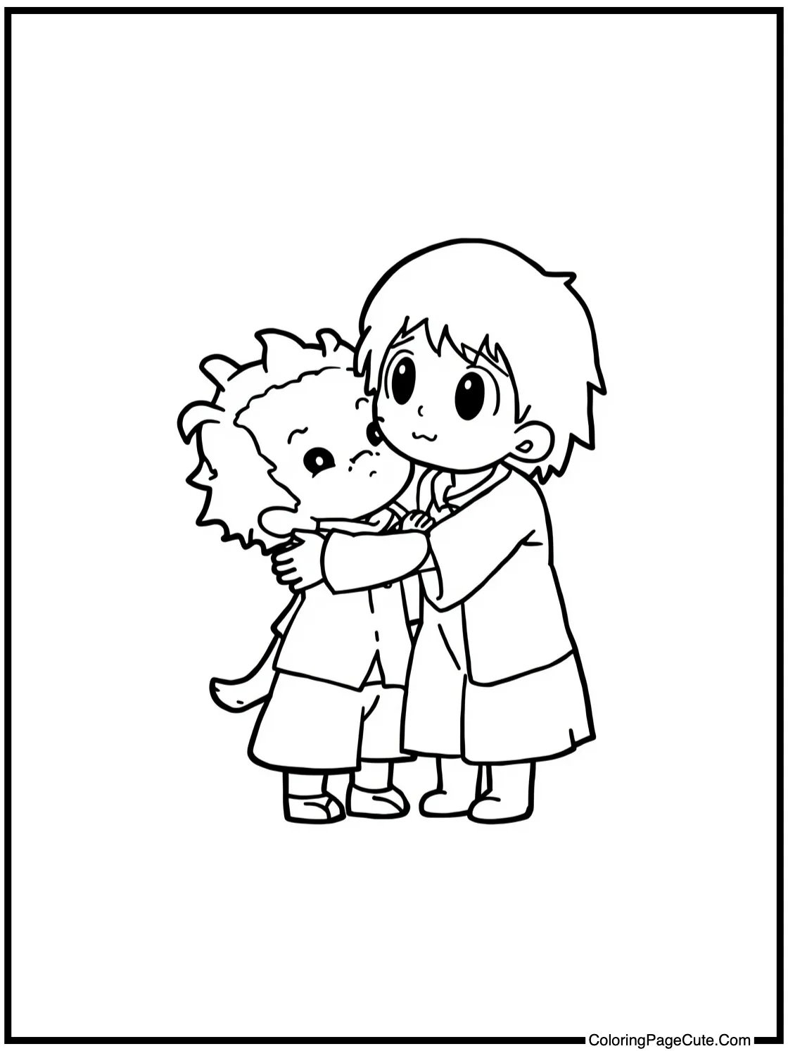 Gon hugging Aunt Mito