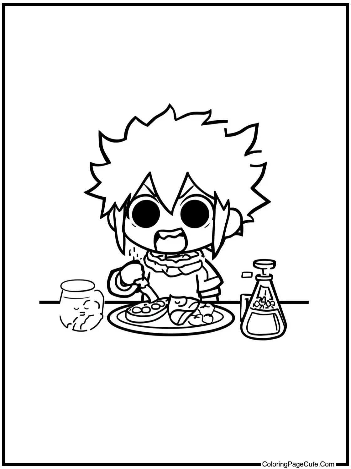 Gon eating a meal