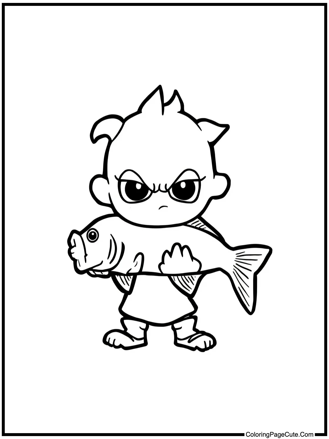 Gon holding a fish