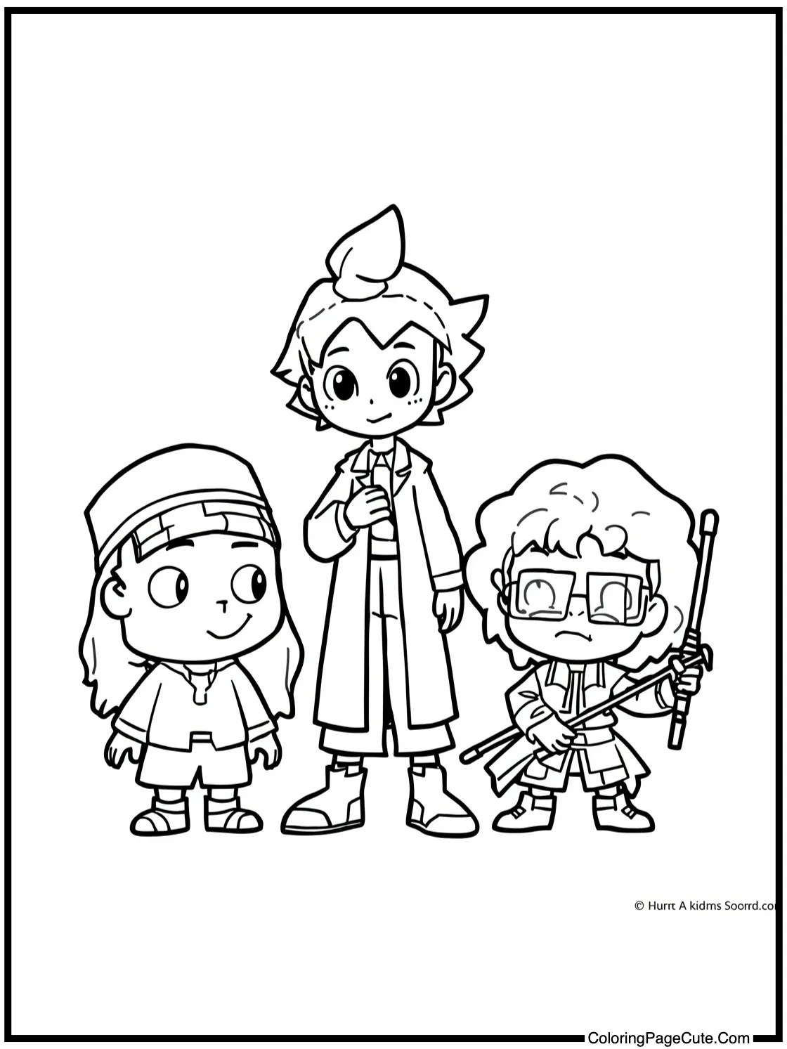 Gon and friends posing