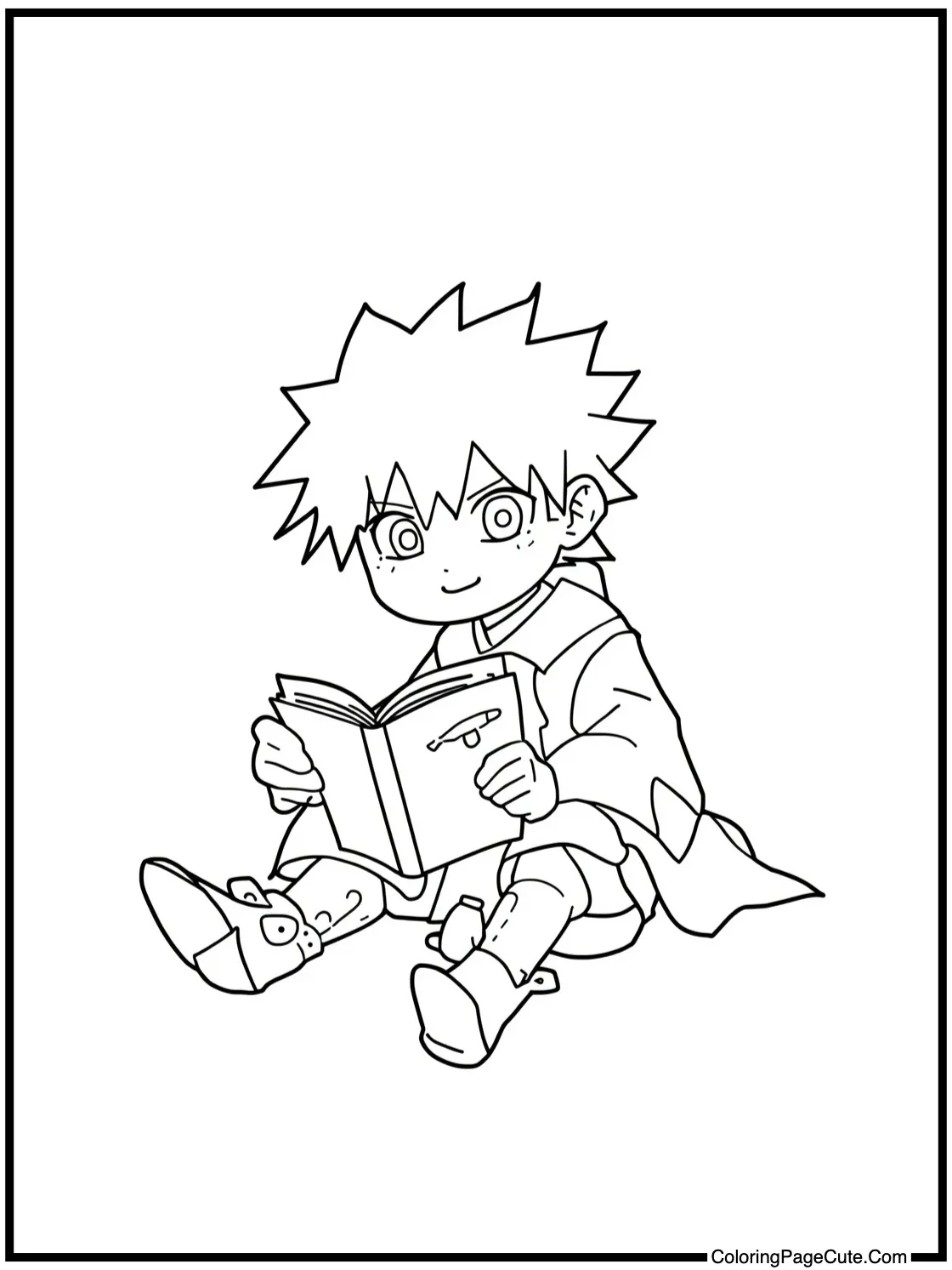 Killua reading a book