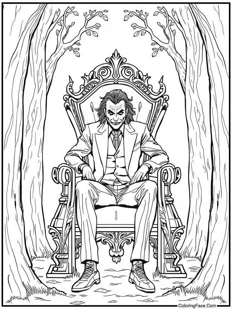 Sitting on throne