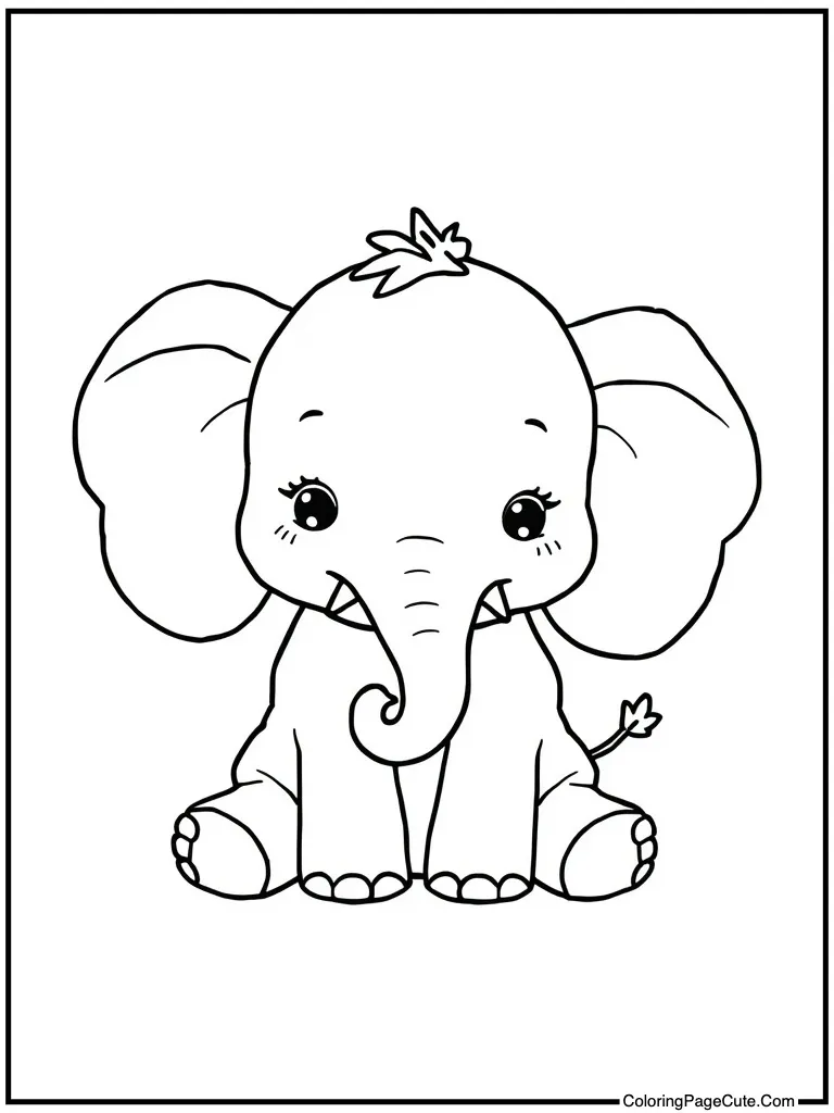 Lovely elephant with friend