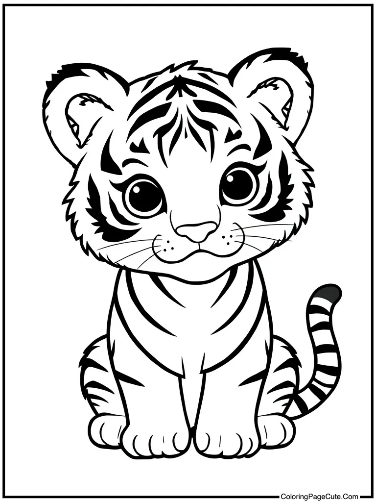 Sweet tiger cub posing