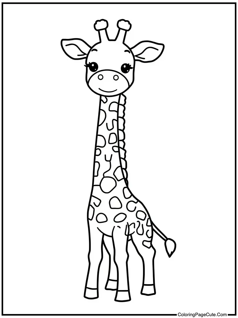 Delightful giraffe stretching neck