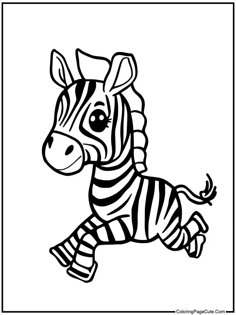Lovely zebra running free