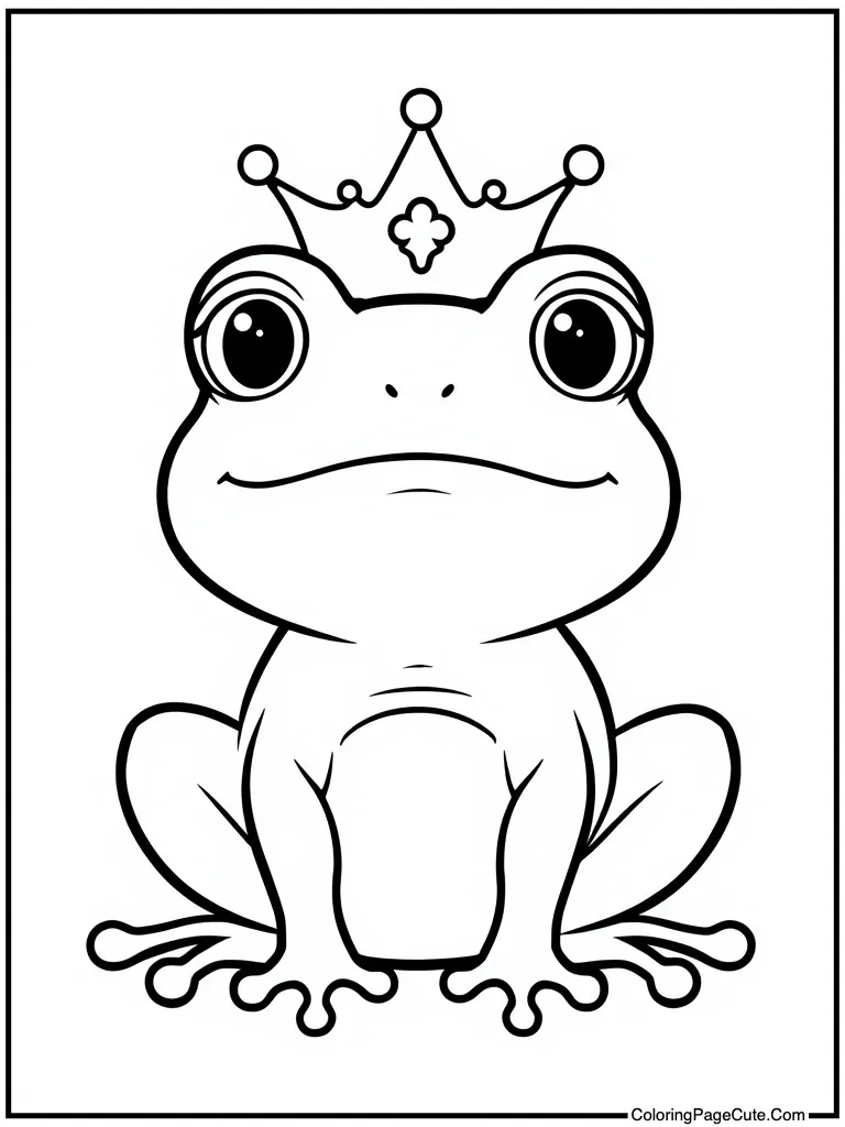 Delightful frog prince smiling