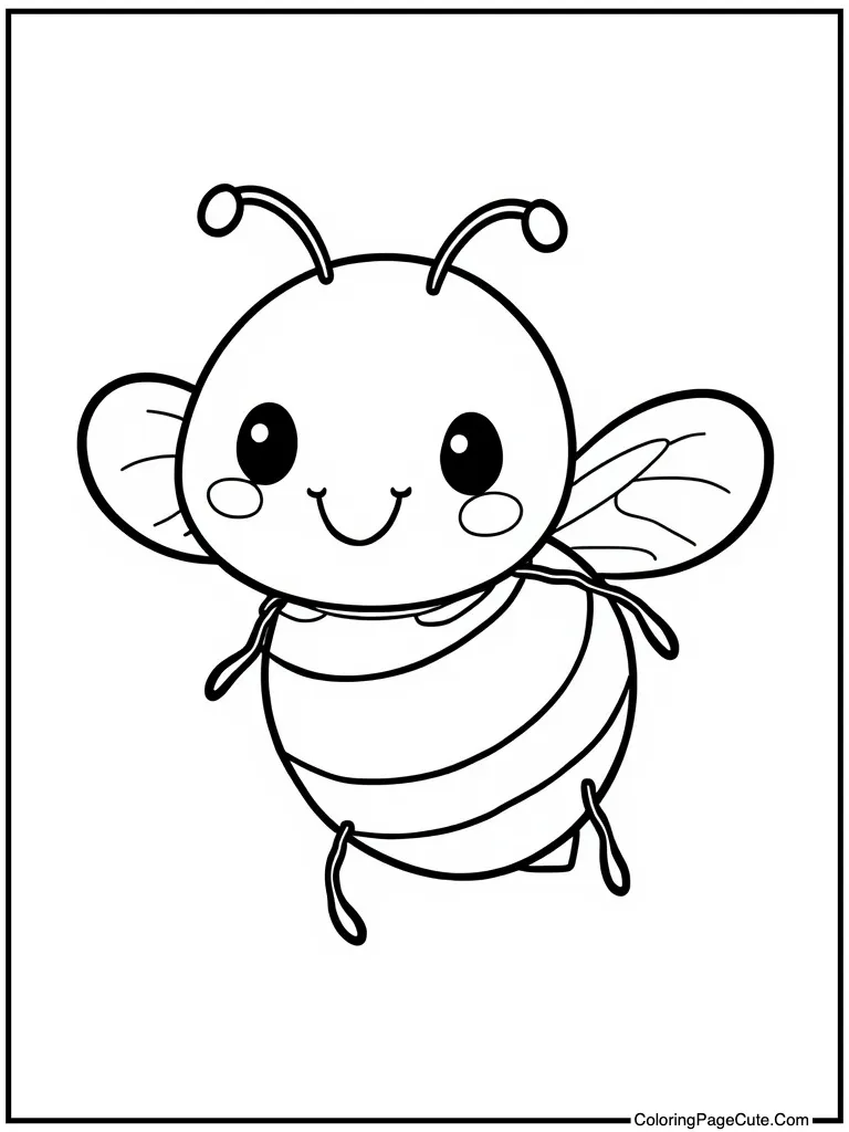 Delightful bee buzzing happily