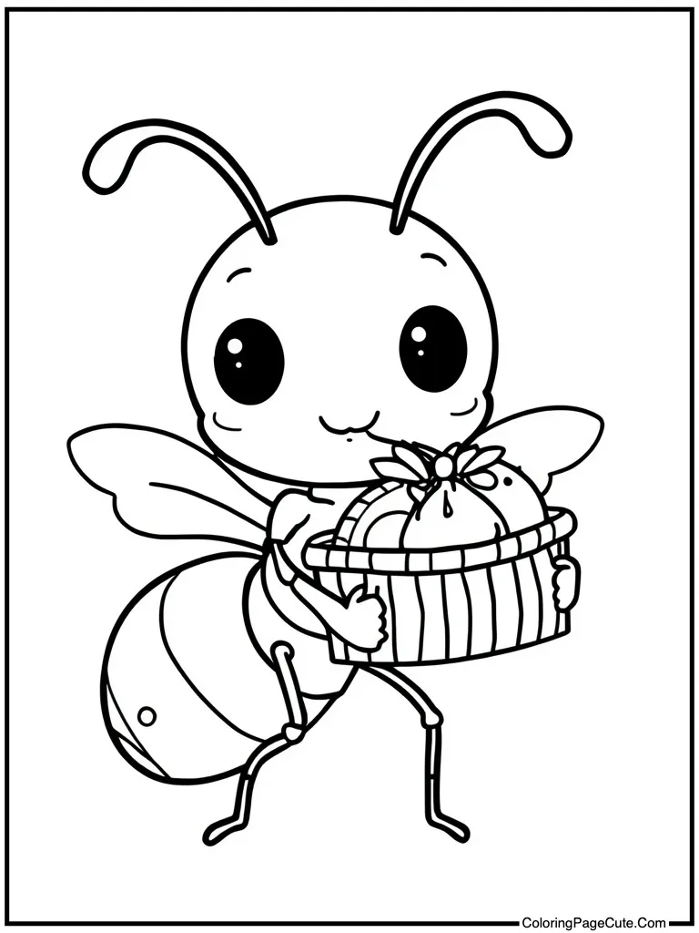 Charming ant carrying food