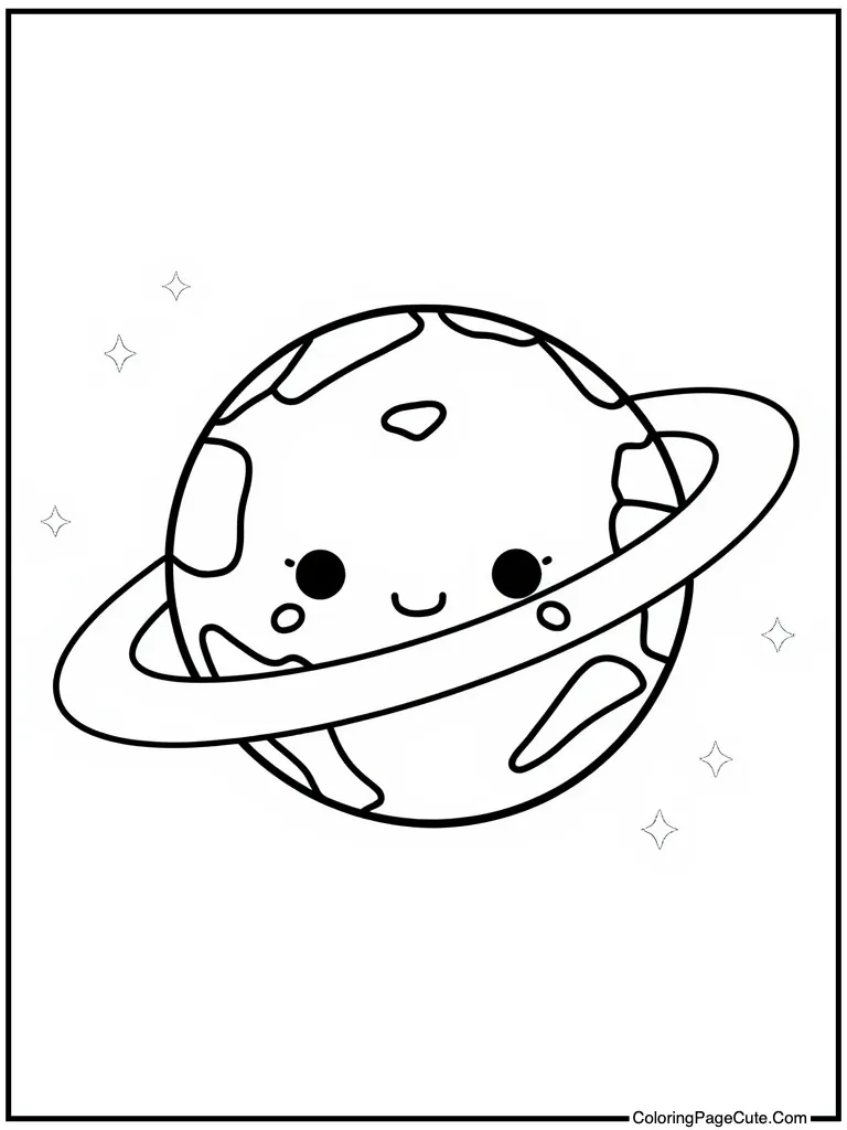 Precious planet with rings