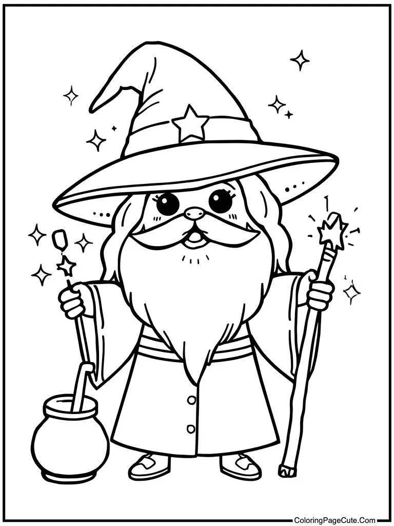 Sweet wizard casting spells