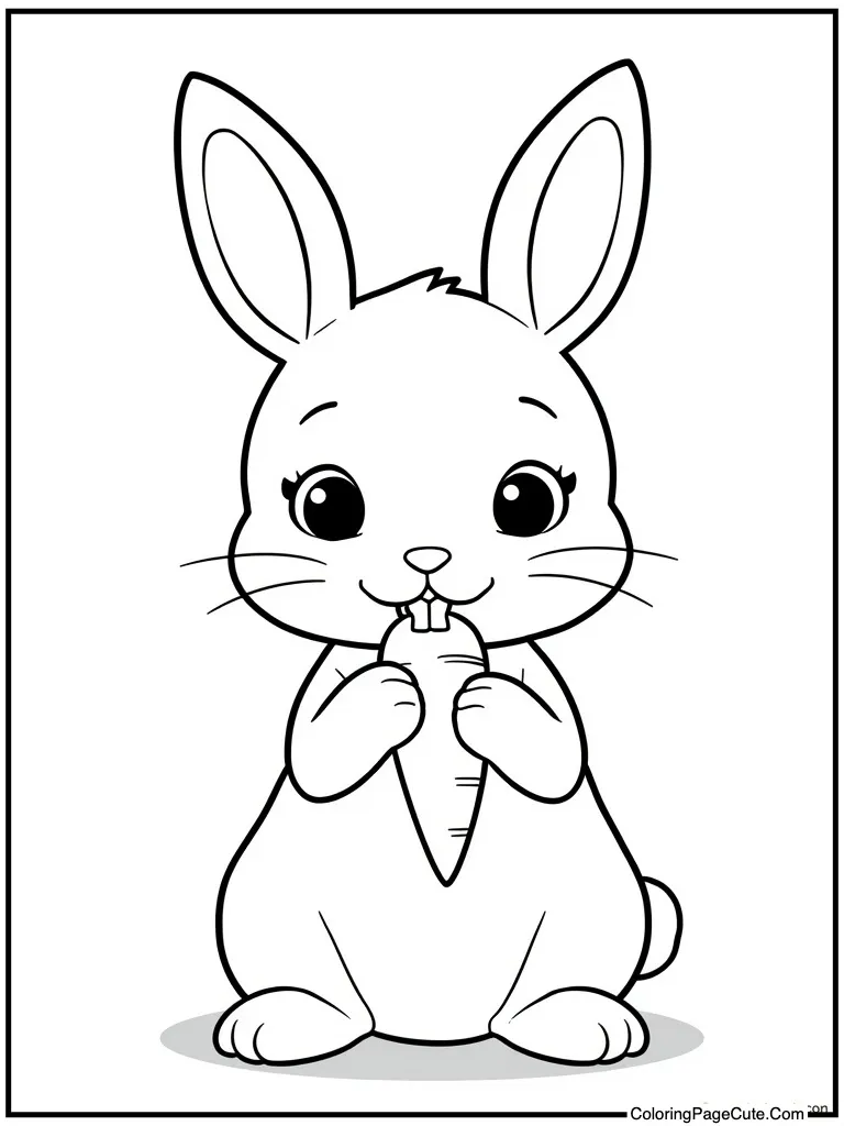 Delightful bunny eating carrot