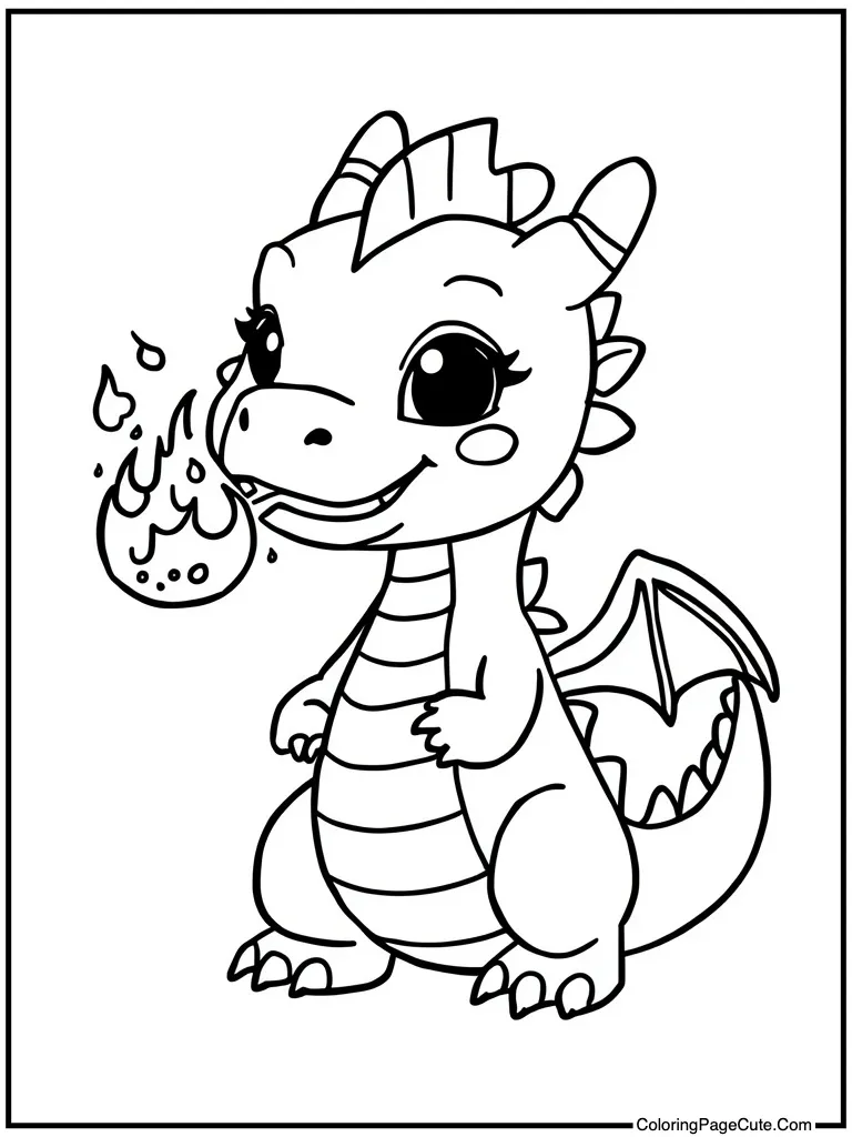 Precious dragon breathing fire