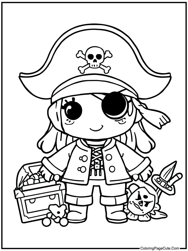 Sweet pirate with treasure