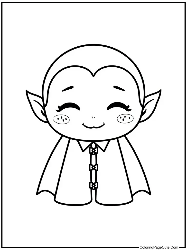 Precious vampire smiling gently