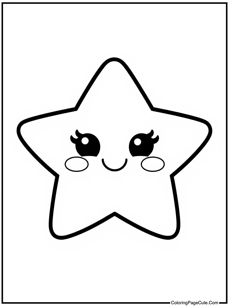 Charming star with happy face