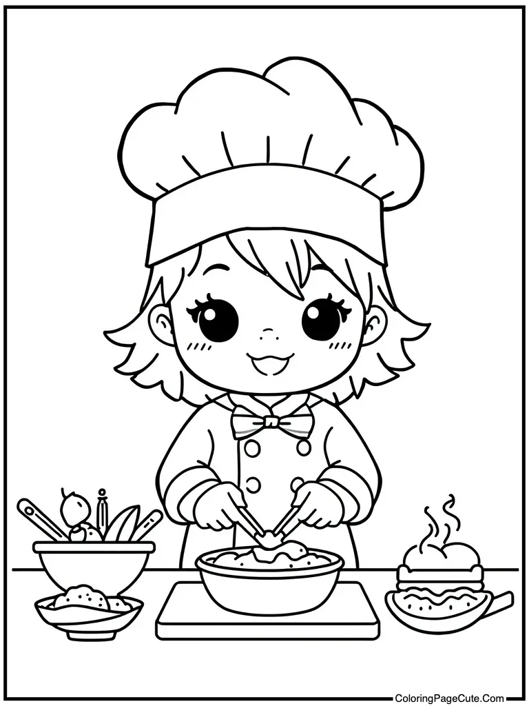 Precious chef cooking yummy