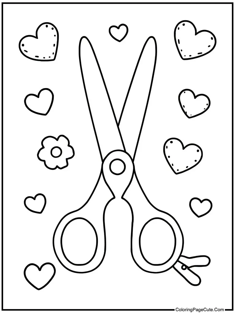 Sweet scissors cutting paper