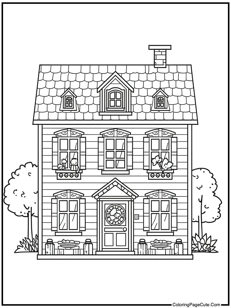 Delightful doll playing house