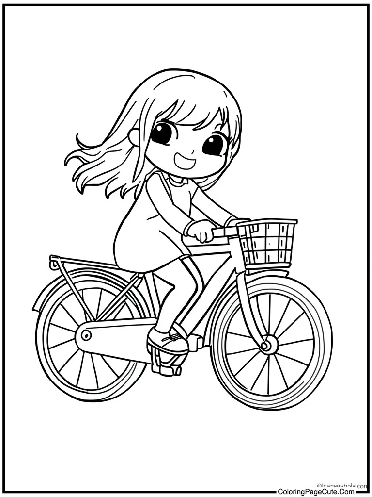 Charming bicycle riding gracefully
