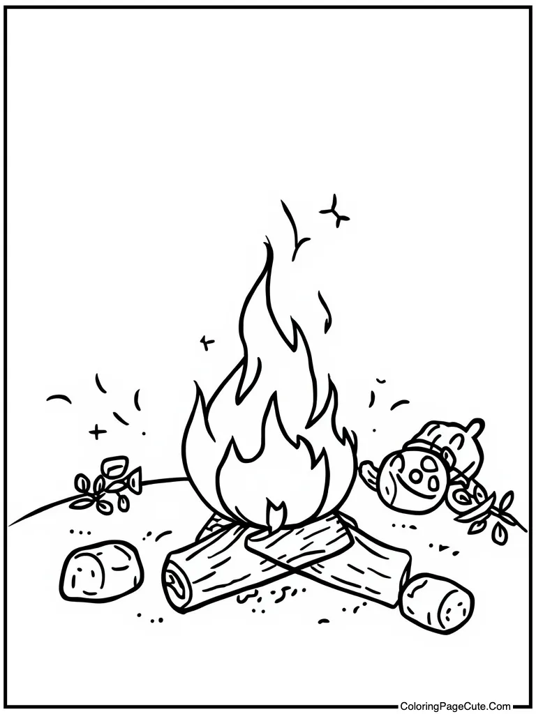 Delightful campfire roasting marshmallows