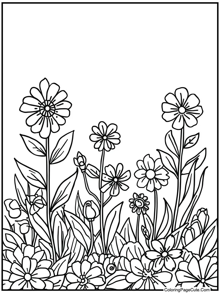 Charming flower garden blooming