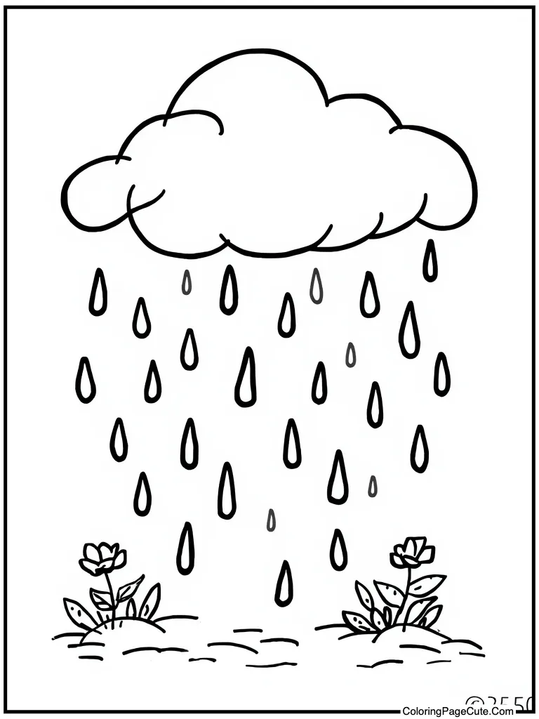 Charming rain dropping lightly