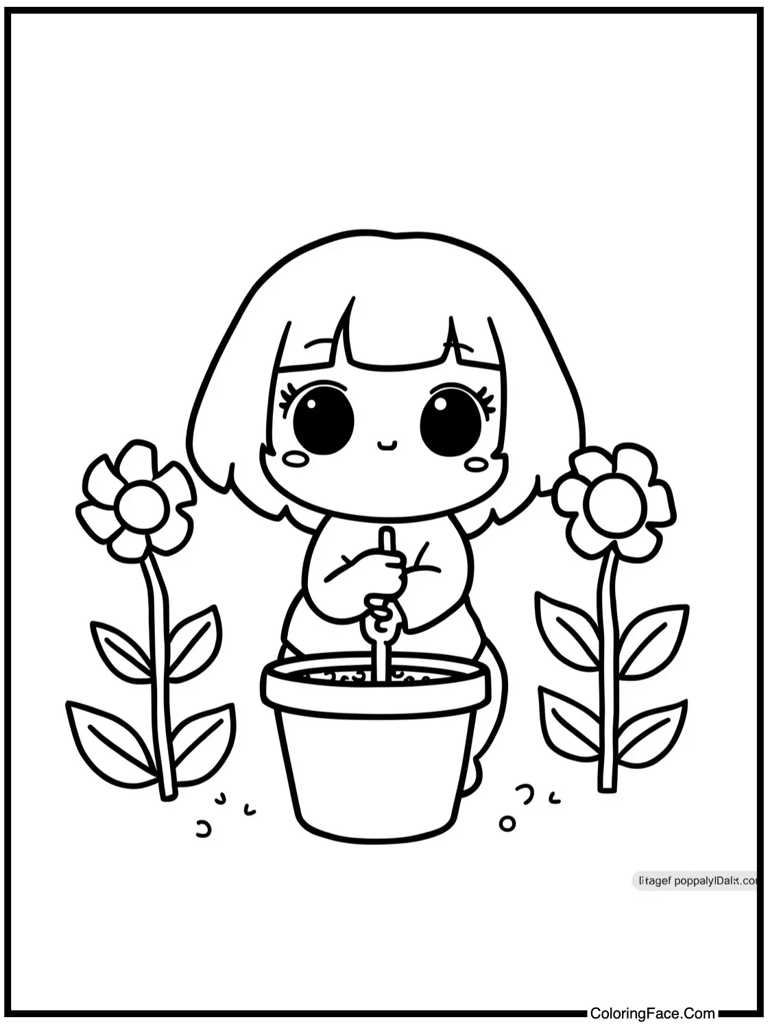 planting pretty flowers