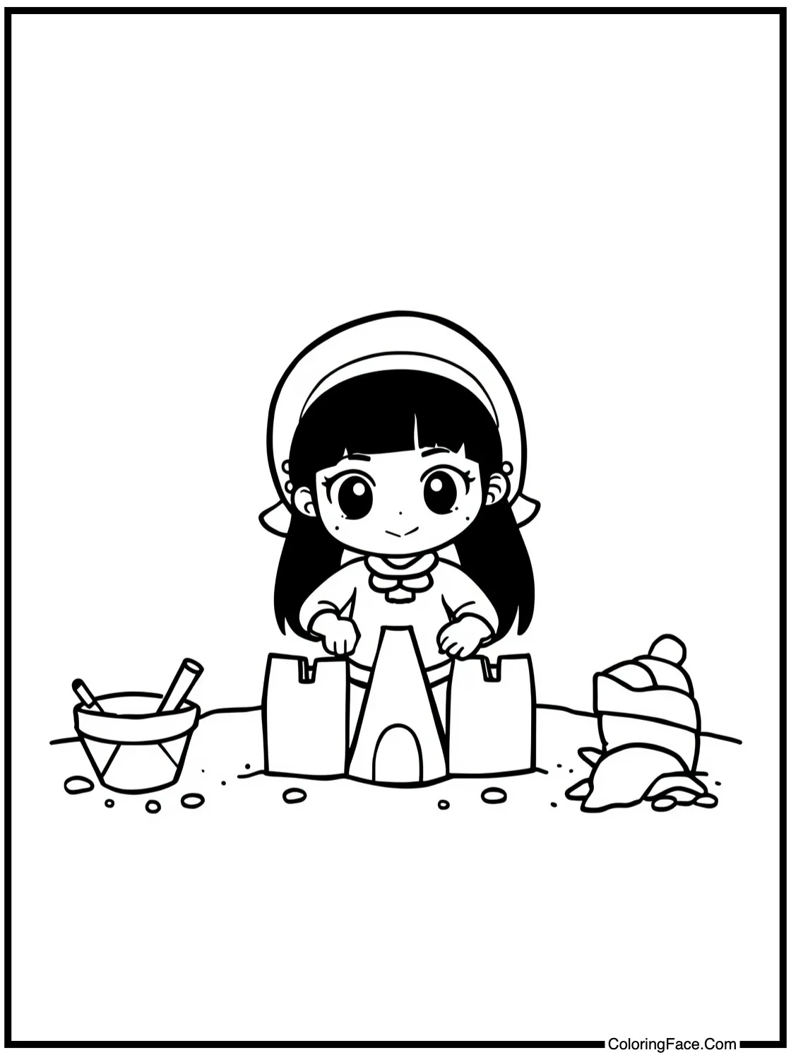 building a sandcastle