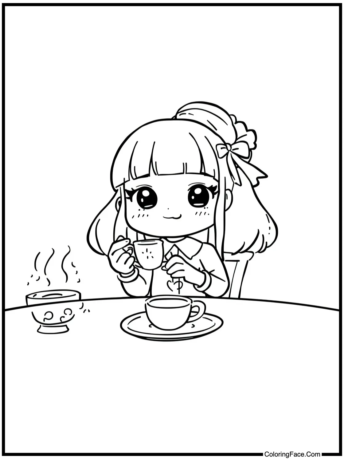 having a tea party