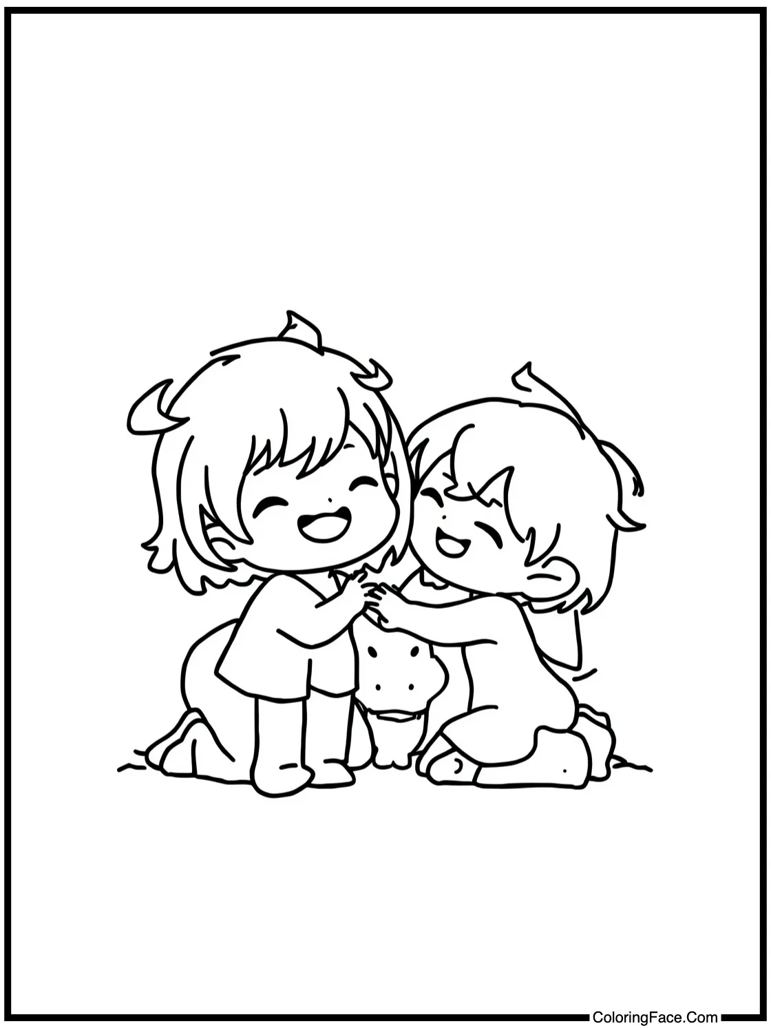 sharing a happy moment