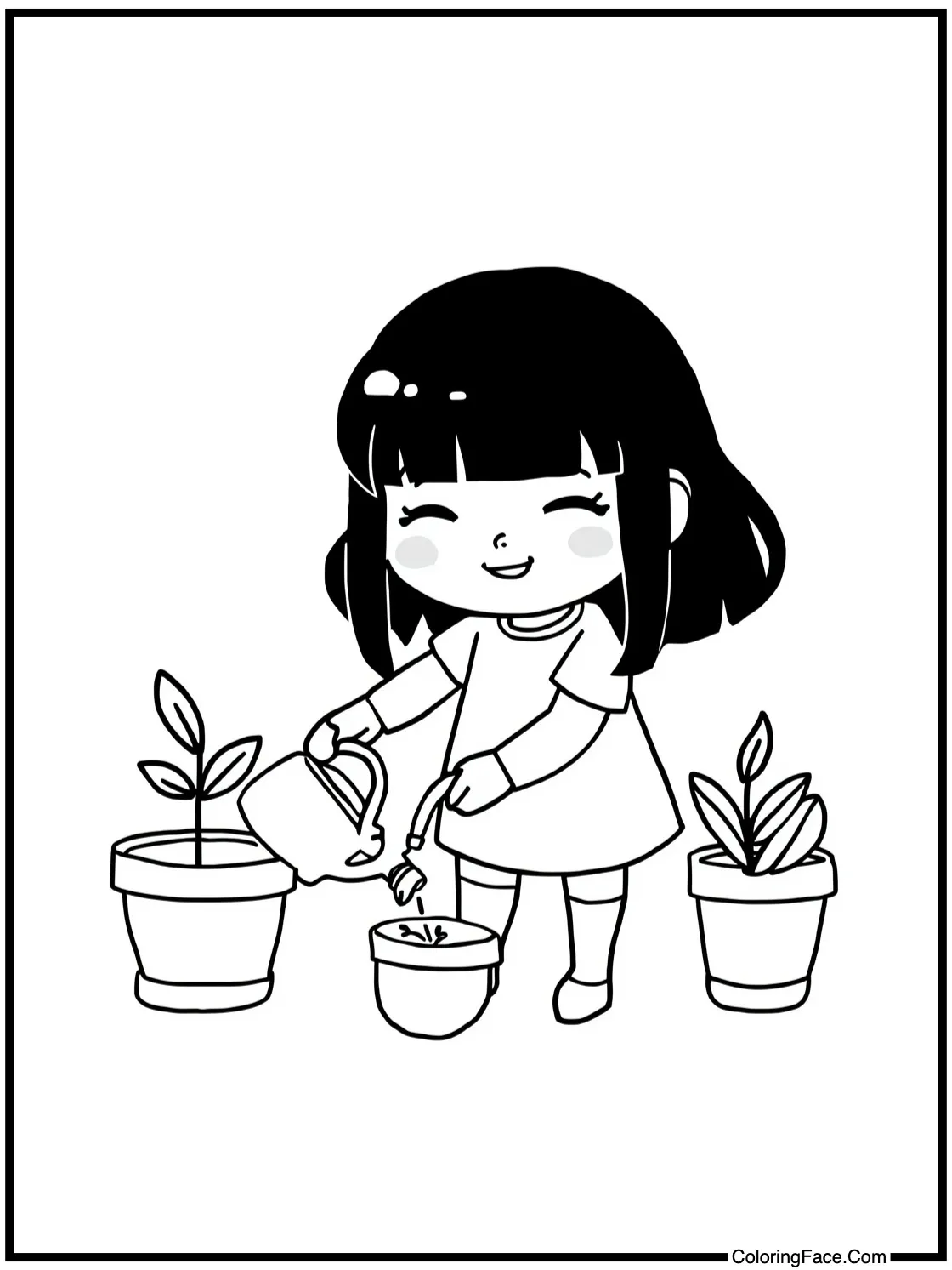 watering the plants