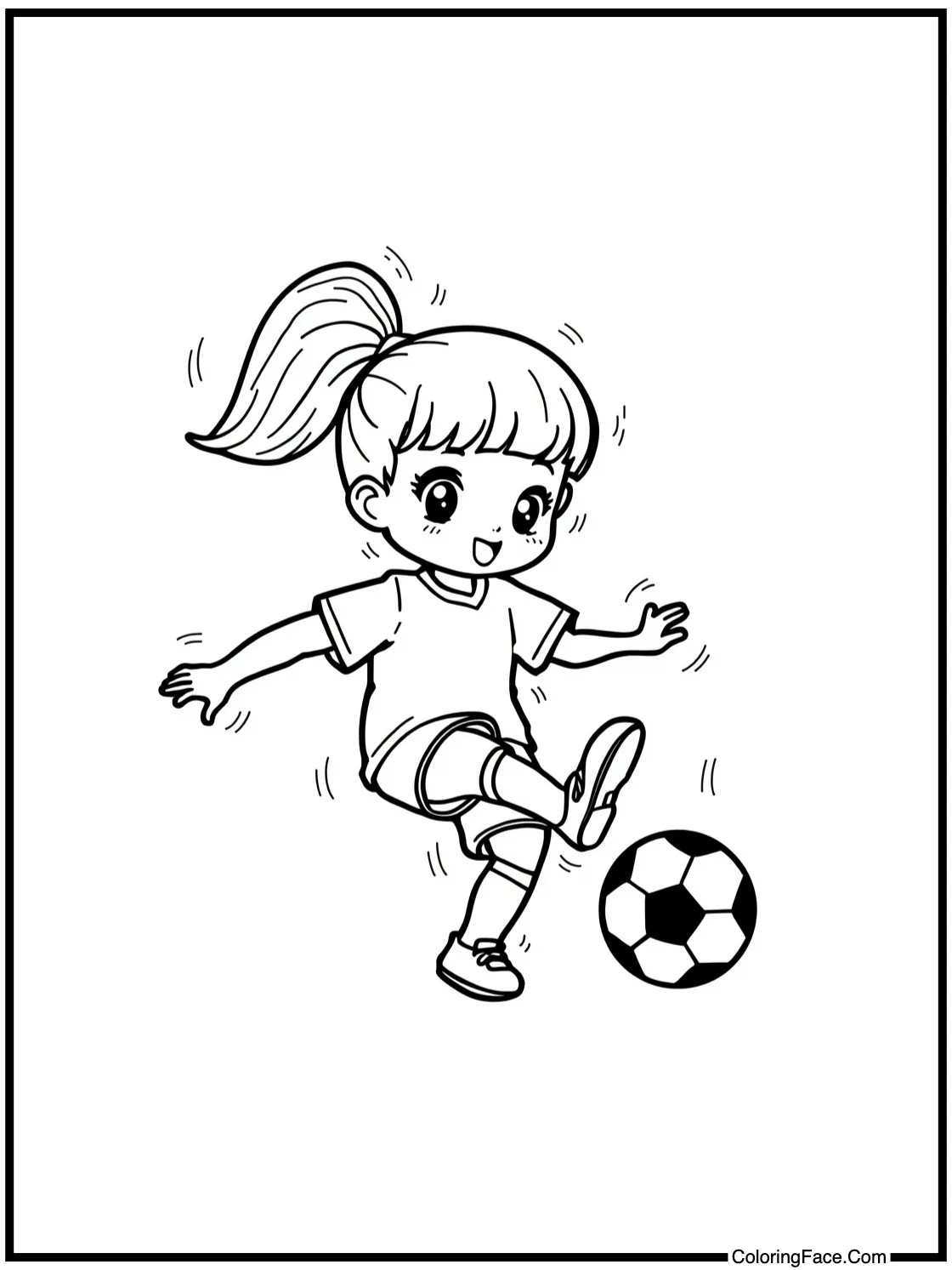 kicking a soccer ball