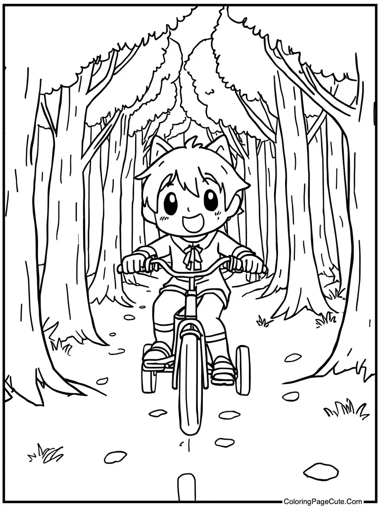 Riding tricycle very fast