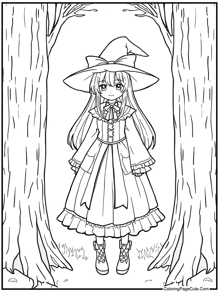 Dressed as a witch