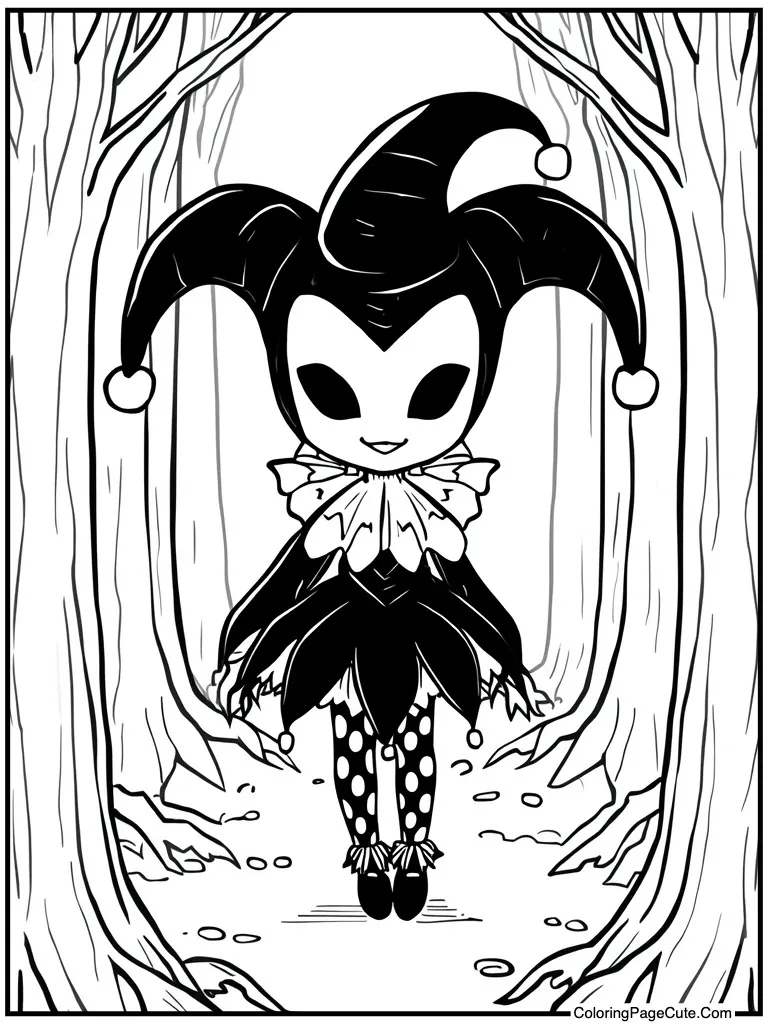 Wearing black jester hat