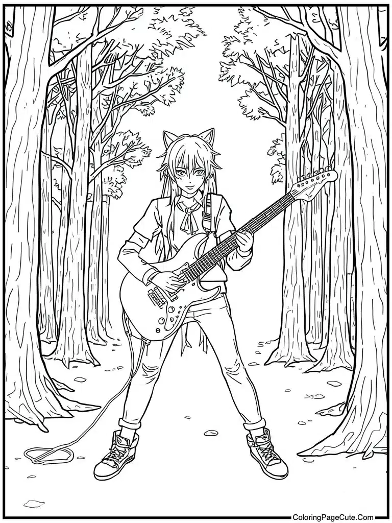 Playing electric guitar loud