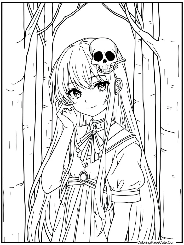 Wearing skull hair clip