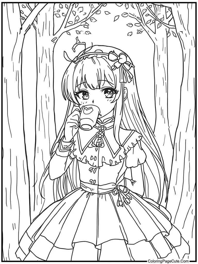 Drinking tea fancy cup