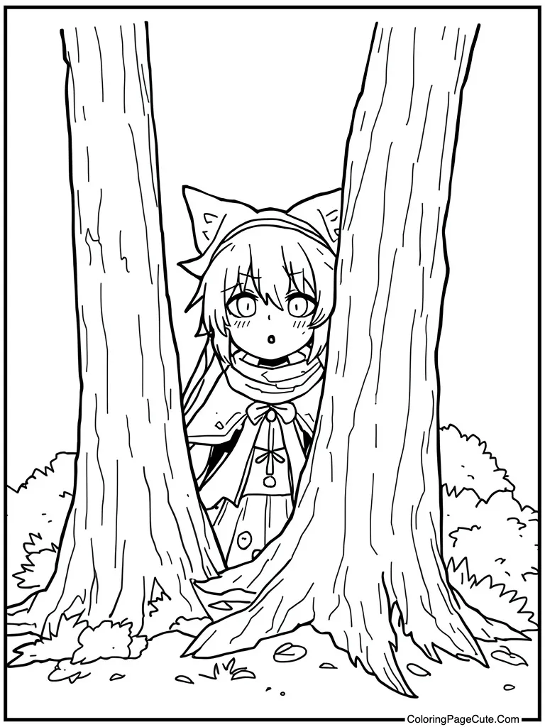 Hiding behind a bush