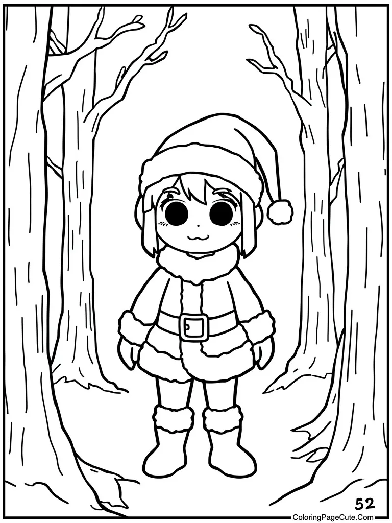 Wearing santa claus suit