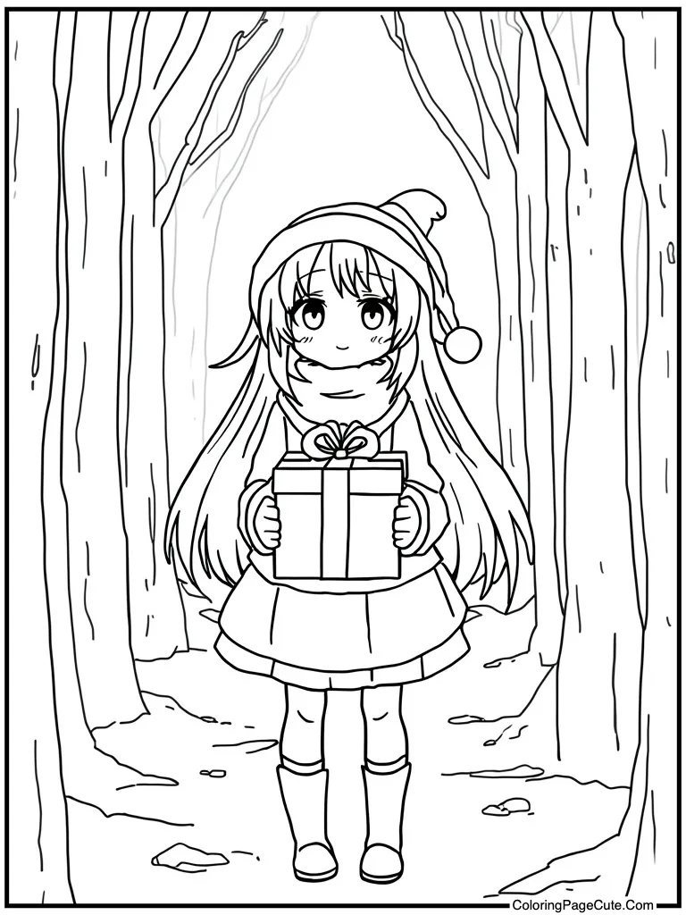 Holding christmas gift box