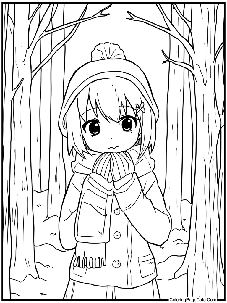 Wearing winter scarf warm