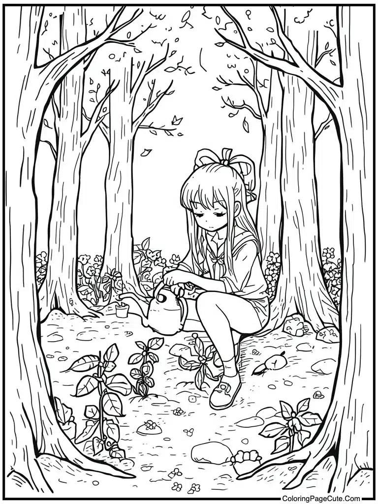 Gardening watering dead plants